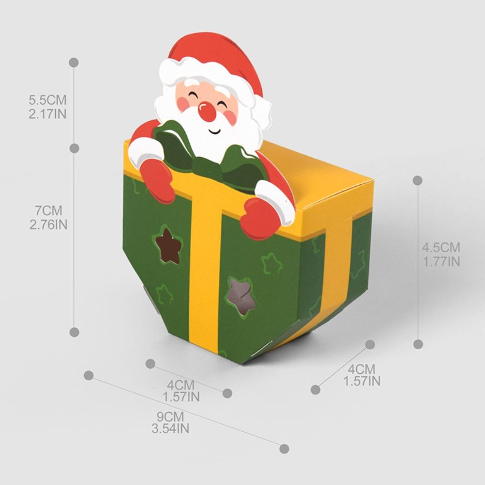 Foldable Mini Christmas Packaging Box Christmas Tree Santa Claus DIY Gift Storage Box Funny Handmade Xmas Supplies Party Decor