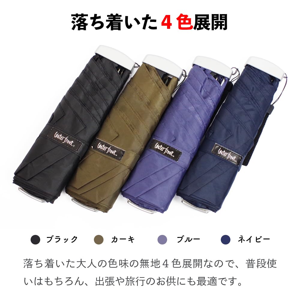 Water Front Ultra Thin Folding Umbrella Poke Flat 50 [Water Front] (Navy)