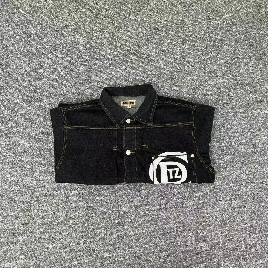 Corteiz Alcatraz Unisex Retro Denim Jacket – Loose, Casual, Trendy Top