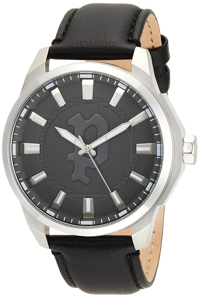 POLICE KAWEKA Quartz Watch with Black Leather Strap Men's