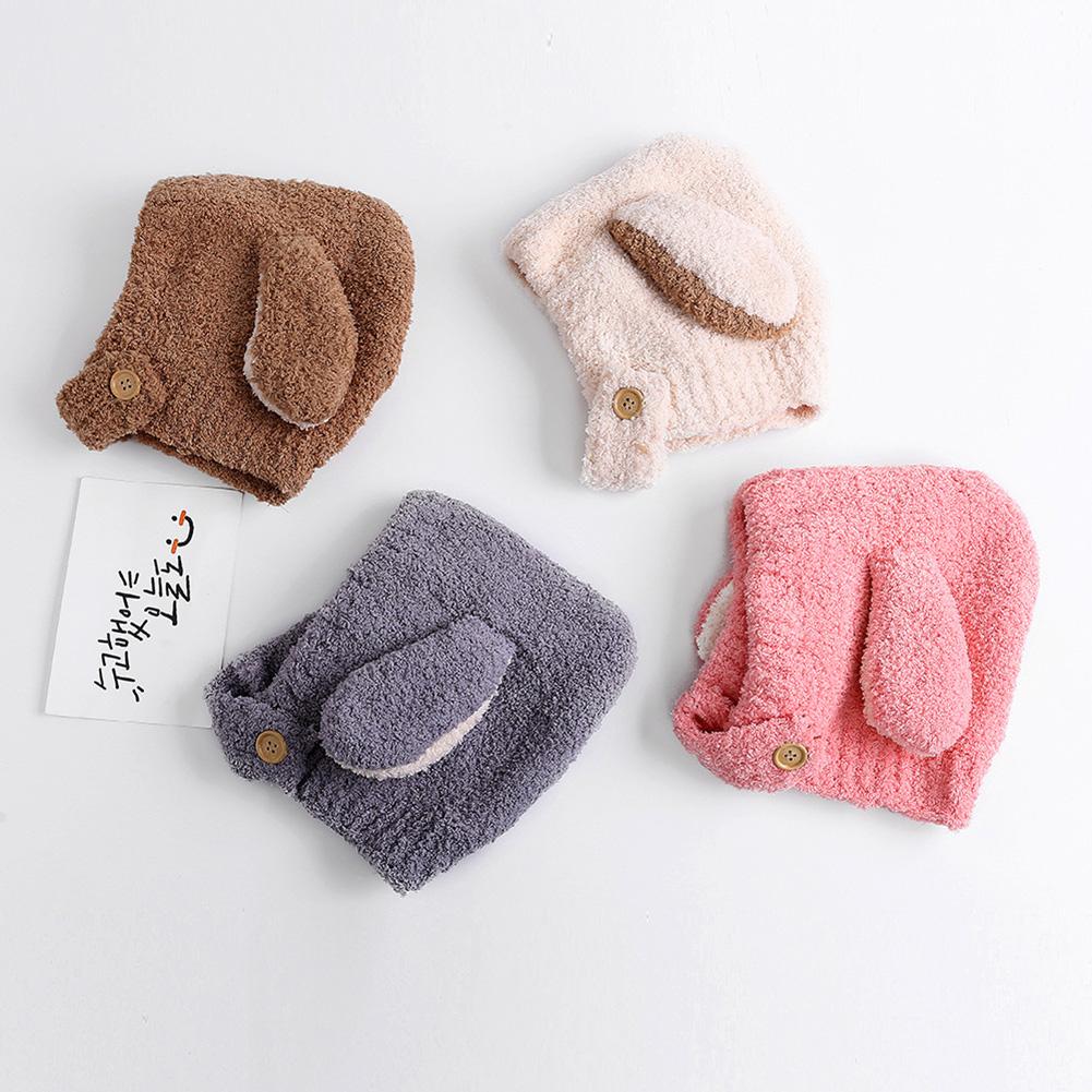 Winter Warm Hat Cartoon Style Cute Ear Design Plush Caps for Infant Boys Girls
