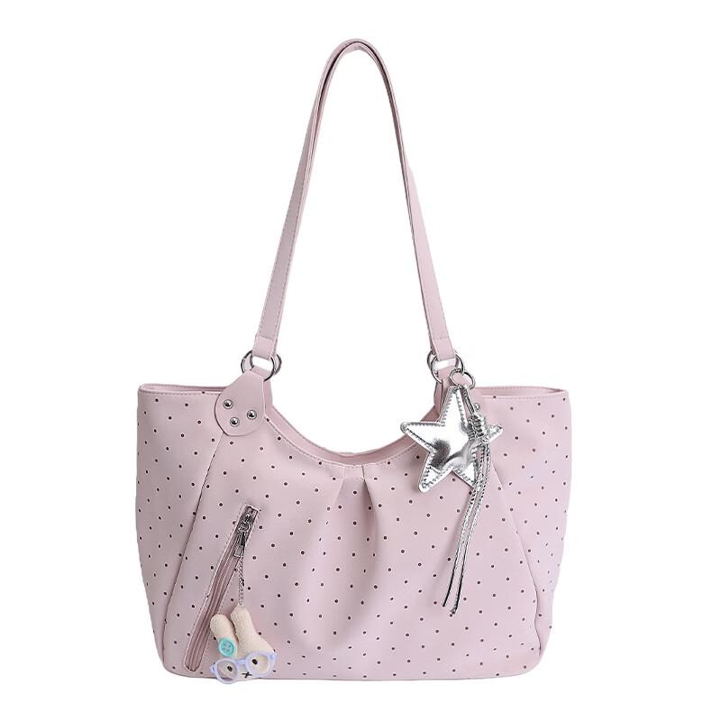 Bolso Tote Grande para Hombro OGAR Estilo Coreano de Mujer con Estrellas y Lunares