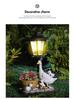 Solar-Powered Duck Garden Statue: Outdoor Resin Ornament for Courtyard Décor