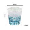 Sky Blue Hand-Carved Edo Kiriko Glass Cup 320ml New Style - Yu Lan (Jade Blue) Japanese Traditional Crystal Whiskey Glass