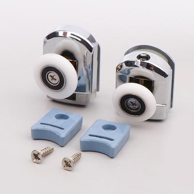 2Pcs 23/25Mm Shower Door Top Rollers Zinc Alloy Double-Wheel Sliding Shower Door Roller Bearing Wheel Runners Replacement