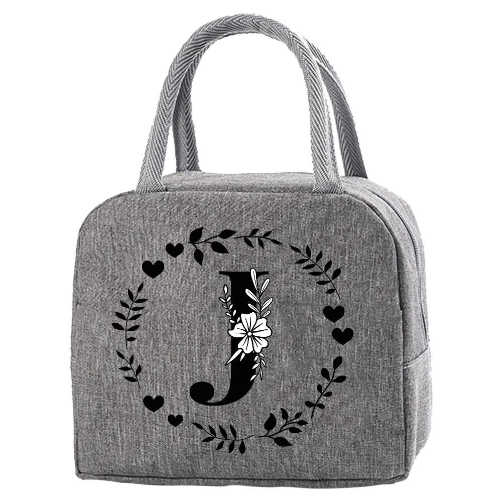 Travel Portable Food Thermal Insulated Children Picnic Waterproof Oxford Zipper Breakfast Thermal Bag Garland Letter Pattern Bag