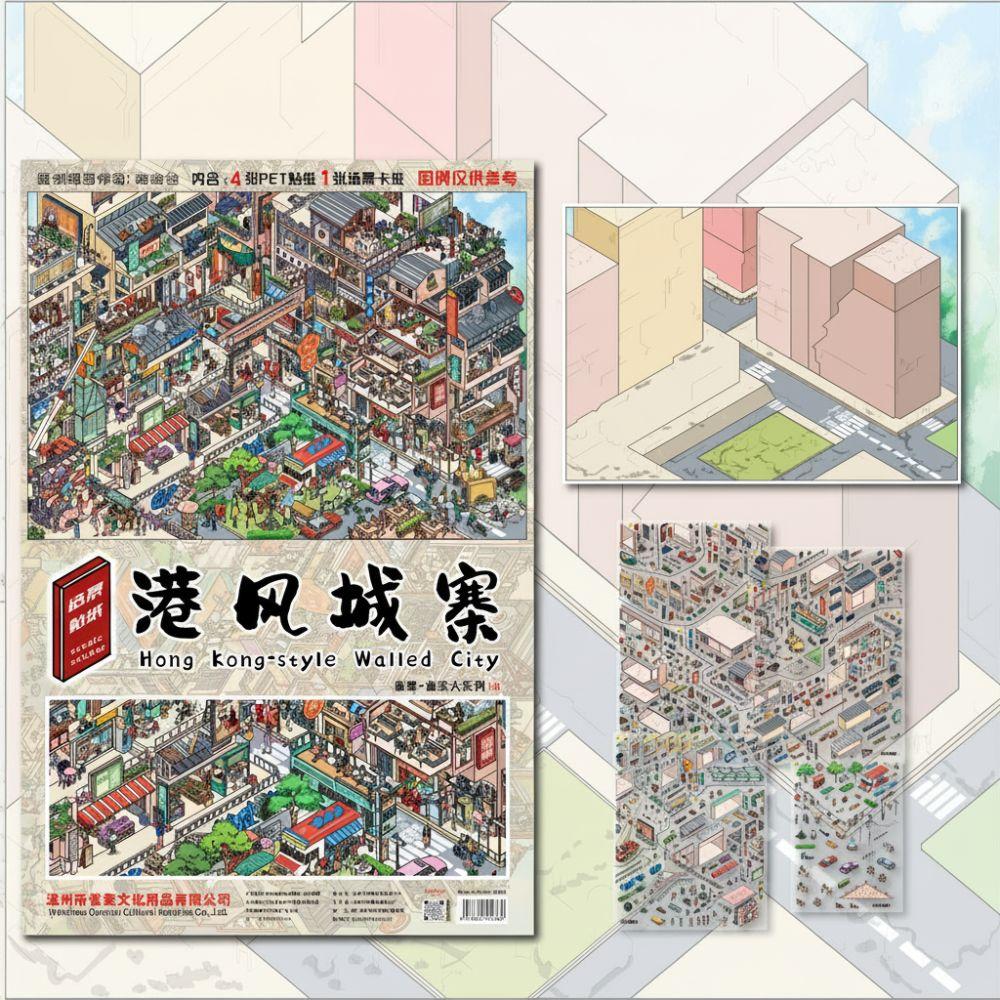 DIY 3D Landscape Sticker PET Cabin Scene Sticker New Miniature Scene Collage