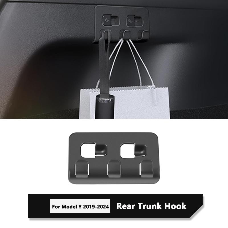 Rear Trunk Hook Seat Button for Tesla Model Y Cargo Grocery Bag Hook Holder Umbrella Hanger Storage Car Interior Accessories