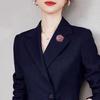 Camellia Brooch: Zircon-Inlaid Luxury Lapel Pin for Women