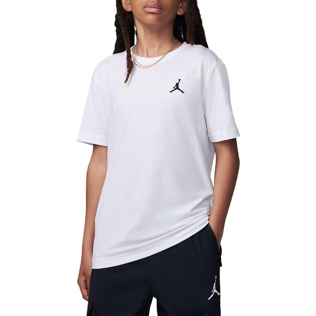 Jordan Jumpman Air T-Shirt SS25 Embroidered Comfortable Fashion Simple Versatile Short Sleeve Kids Tops White 95D266-001