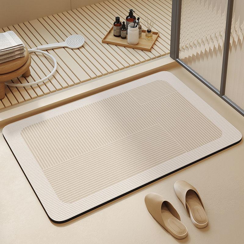 Cream Wind Diatom Mud Floor Mat Bathroom Water-Absorbing Quick-Drying Floor Mat Household Bathroom Door Non-Slip Easy To Take Care Of Floor Mat