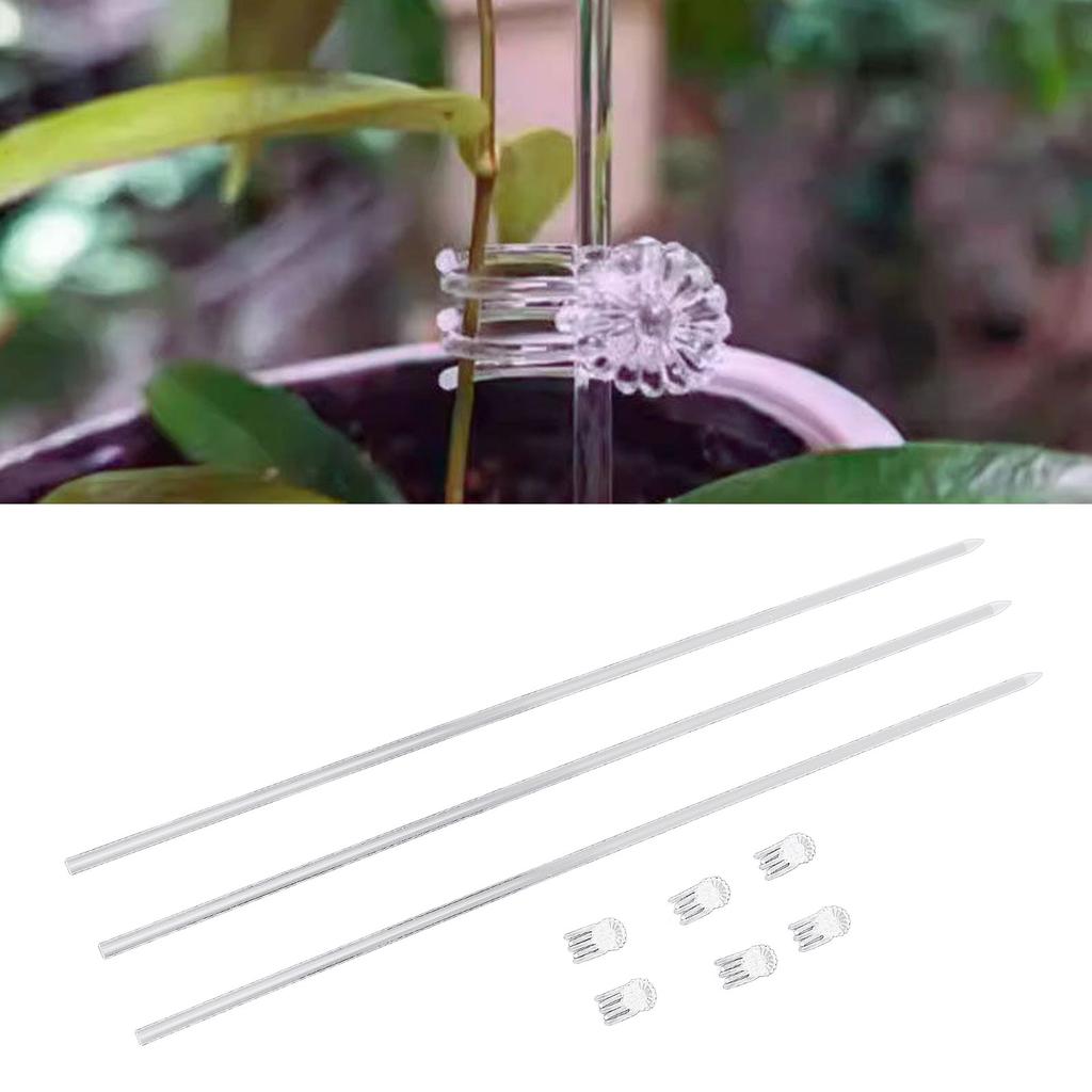36 stuks 15,6 inch Acryl Plantensteunen, Heldere Bloemondersteunstokken met Clips, Ideaal voor Orchideeën en Potplanten