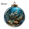 3D Sea Animal LED Lights Ocean Christmas Ball Ornament, Clear Acrylic Life Light-Up Miniature Creatures Decorations Hanging Decoration for Xmas Tree,