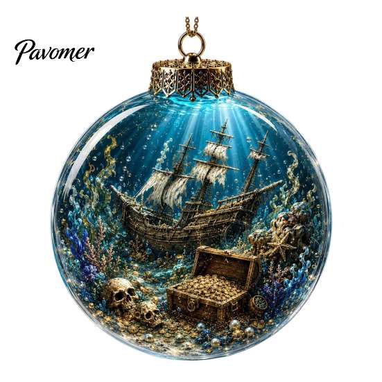 3D Sea Animal LED Lights Ocean Christmas Ball Ornament, Clear Acrylic Life Light-Up Miniature Creatures Decorations Hanging Decoration for Xmas Tree,