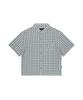 MAHAGRID Check Applique Half Shirt Blue(Mg2Gmmw361A)