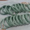 Jadeite A Grade Pale Green Guizhou Jade Bangle with Floating Flowers
