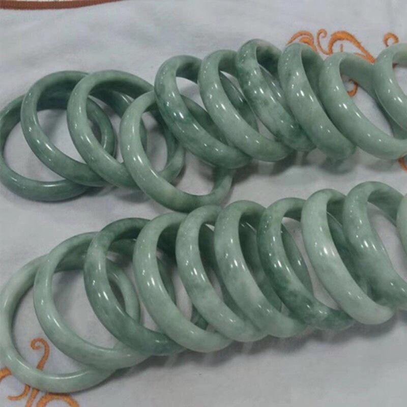 Jadeite A Grade Pale Green Guizhou Jade Bangle with Floating Flowers