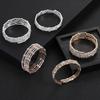 Claw diamond multi-row winding bracelet full diamond steel wire wide bracelet bride diamond-set opening elastic bracelet