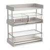 Tea Storage Container with Drawer Transparent Pouch Organizer Bins Clear 3Tier Rack