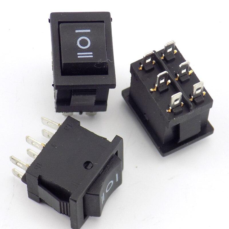 Interruttore A Bilanciere On/Off 3 Pin, 6A 250V, Apertura Montaggio 19.5x12.5 Mm, Non Illuminato, Nero