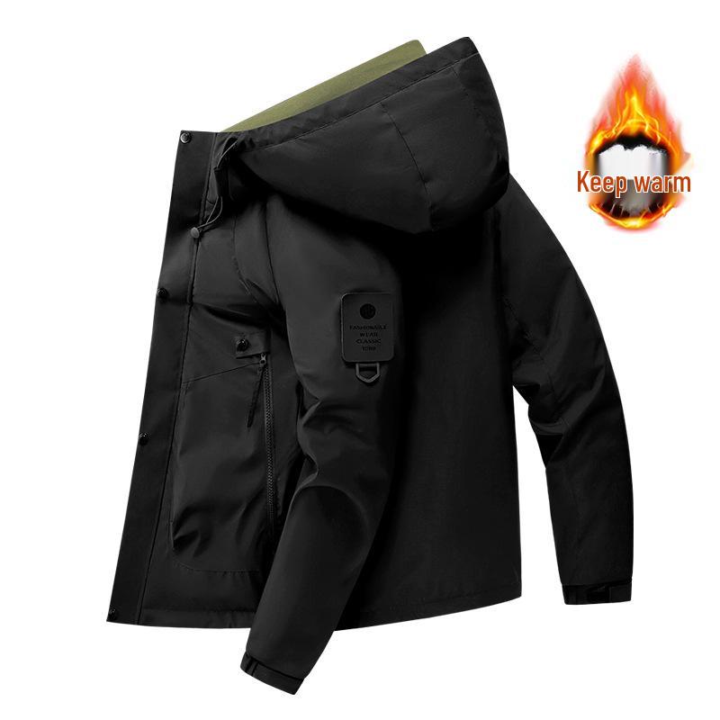 Herren Winter Graphen Baumwolle Verdickte Jacke: Plus Samt, Winddicht, Wasserdicht, Warm, Kälteschutz-Außenbekleidung für das Bergsteigen