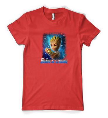 Guardian Groot Mutig Und Stark Galaxie Personalisiertes Unisex Kinder T-Shirt
