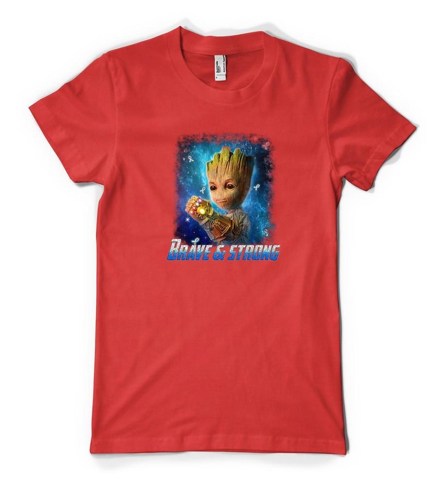 

Guardian Groot Brave And Strong Galaxy Personalised Unisex Kids T Shirt M