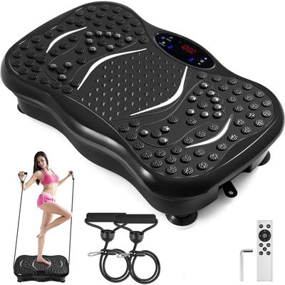 Cvičení celého těla, Vibrační platforma, 3 úrovně, LCD displej, Dálkové ovládání, Bluetooth, USB, Hudba, Chytré hodinky, Fitness Vibrační zařízení