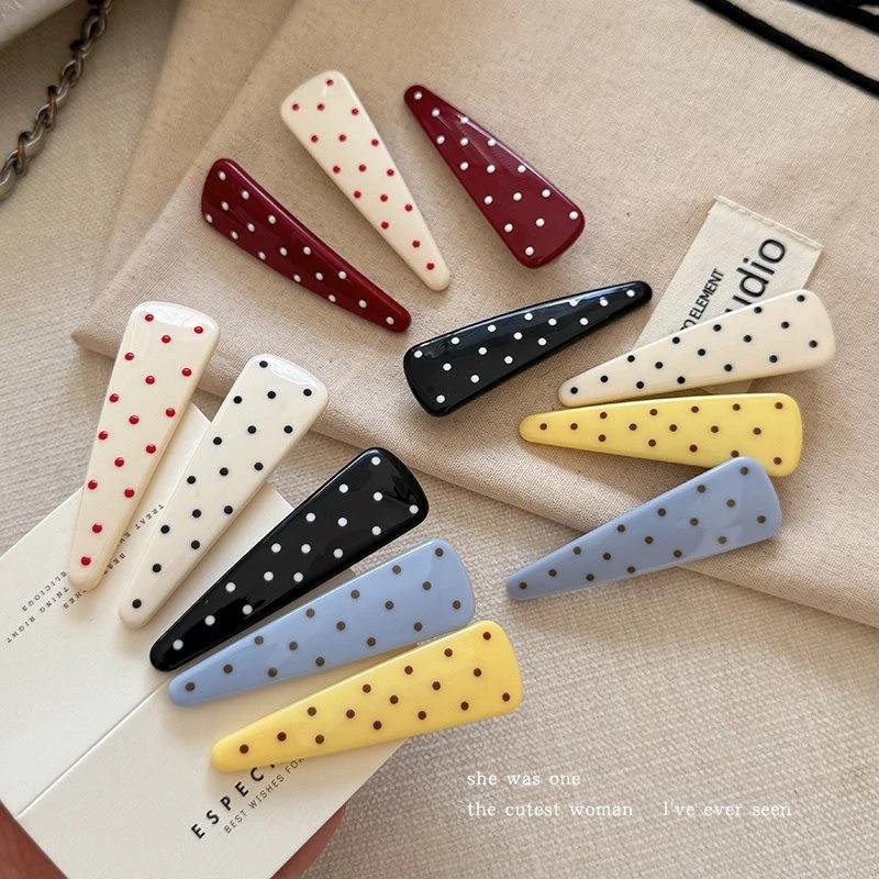 Charm spring color dot-shaped hair clips cream color triangle-patterned hair clips Girl's series hair clips sophisticated pointy bangs