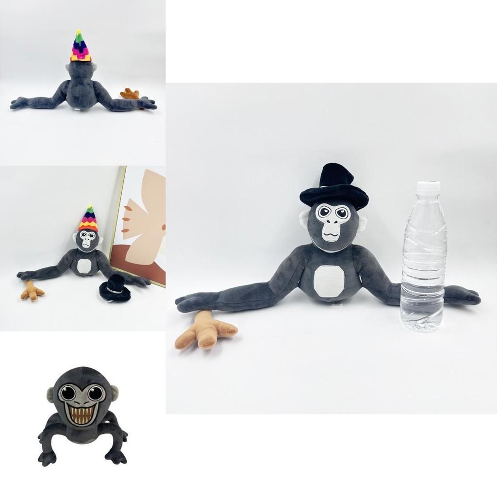 Nuovo Peluche Scimmia Gorilla Tag Bambola Giocattolo Morbido Con Cappello Alto 25cm