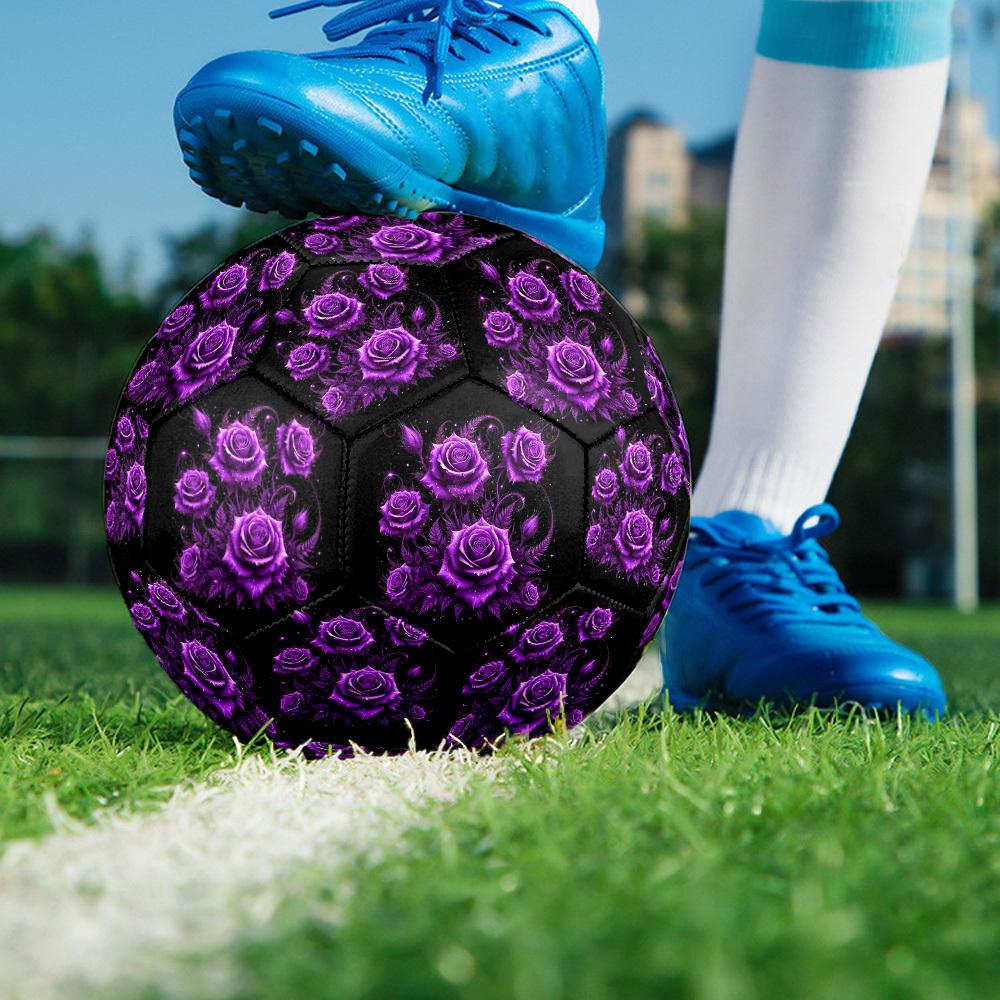 1 Stück Lila Rose Fantasy Größe 5 Fußball Professionelles Spiel Training Fußball Indoor & Outdoor Sportball Leicht Haltbar m6558