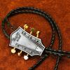 Cowboy Necktie Guitar Pendant Bolo Tie for Music Lover Shirt Sweater Decors