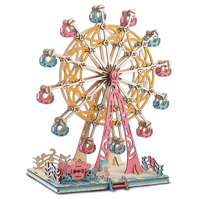 3D Wooden Puzzle Model Kit for Kids and Adults - Educational Brain Toy and Gift