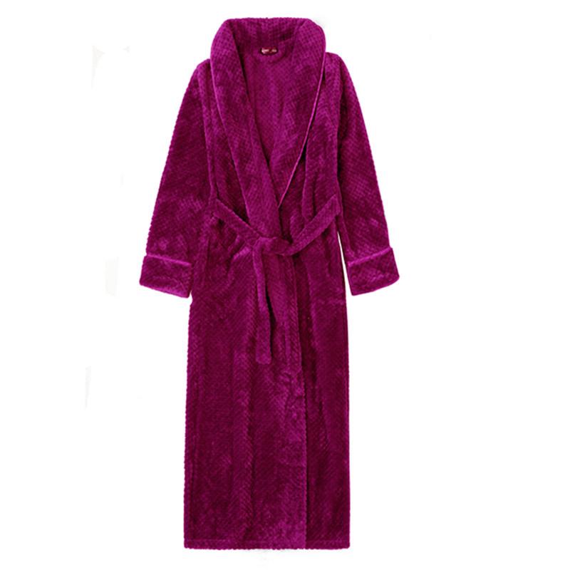 Women's and Men's Thick Flannel Morning Robe for Autumn/Winter Home Wear
