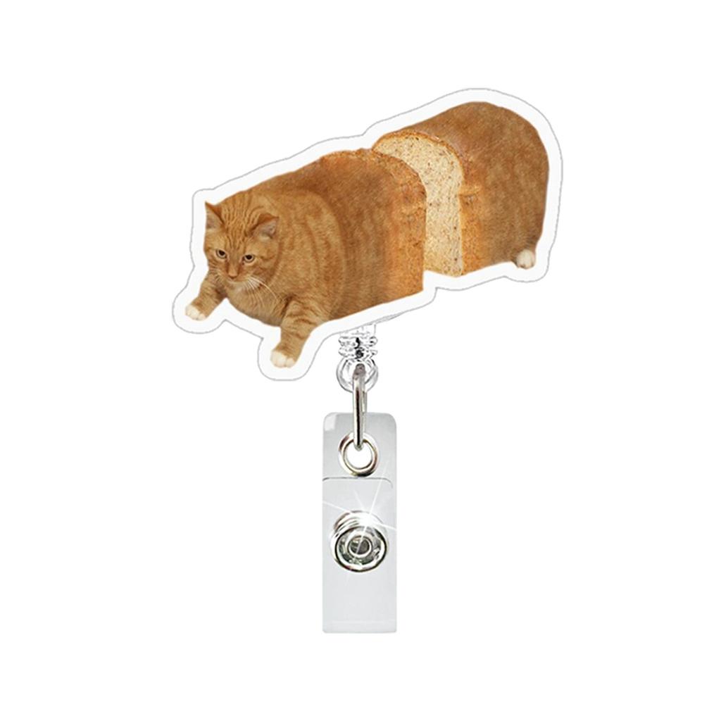 1Pc Funny Cat Meme Acrylic Badge Holder Retractable Easy Pull Badge Reel Lanyard for ID Card Holder Name Tag Key Nurse Accessory