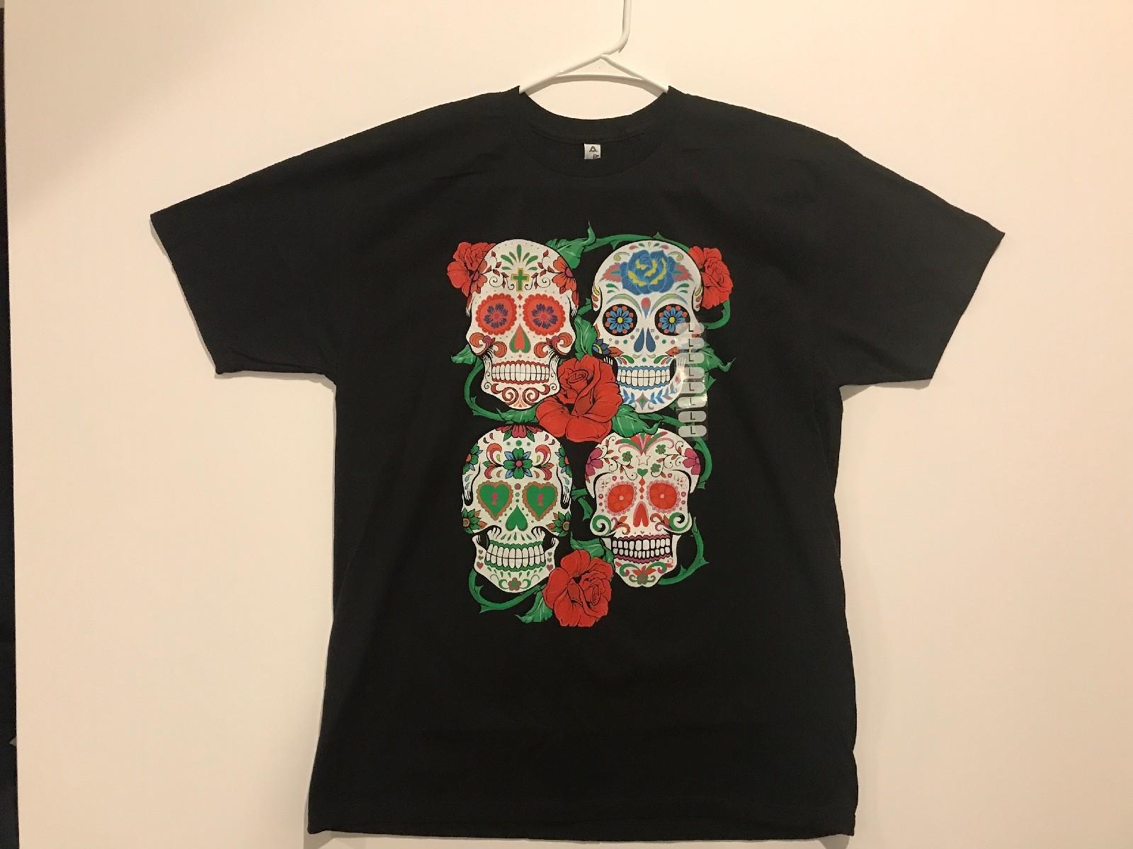 Sugar Skull Graphic T-Shirt New Size Large Black S разноцветный