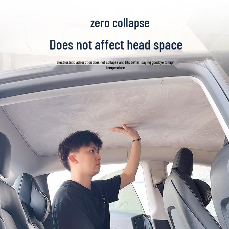 Suede Nano Sunshade for 25 Luxgen N7 Models - 3rd Gen Electrostatic Sunroof Ice Shield