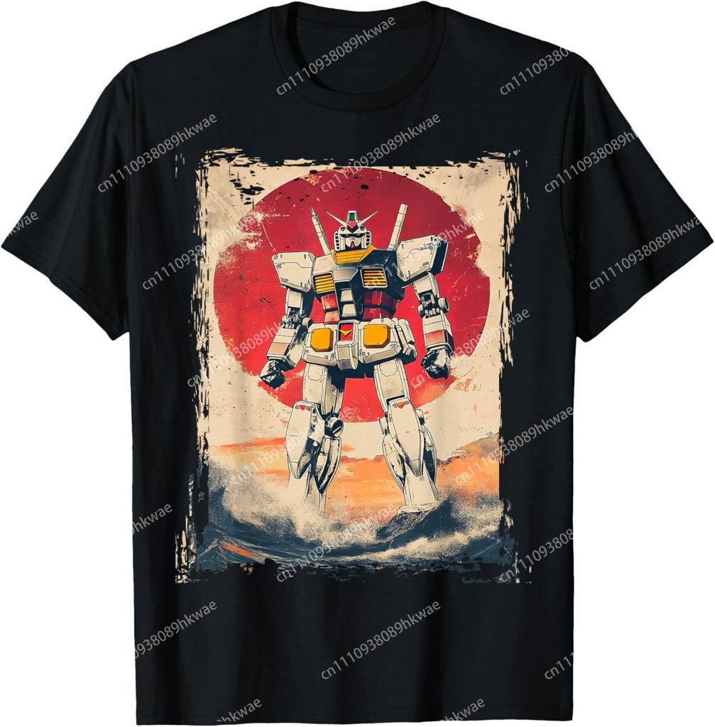 Mecha Anime Roboto Japanese Kanagawa Great Wave Unisexga Fashion Casual Funny Tshirt S6xl Summer