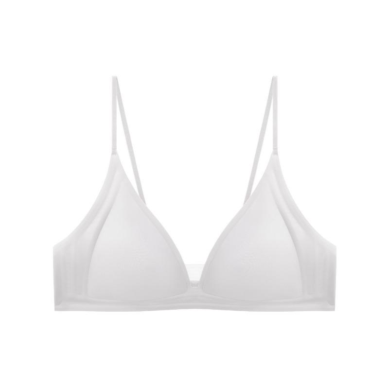 Women Invisible Seamless French Deep V Triangle Wireless Thin Strap Push Up Bra For Small Breast