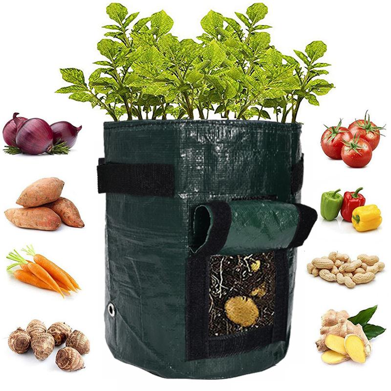 1Pc Potato Grow Bag Pe Vegetable Onion Planting Bag With Handle Thickened Garden Carrot Taro Peanut Growing Bag Waterproof