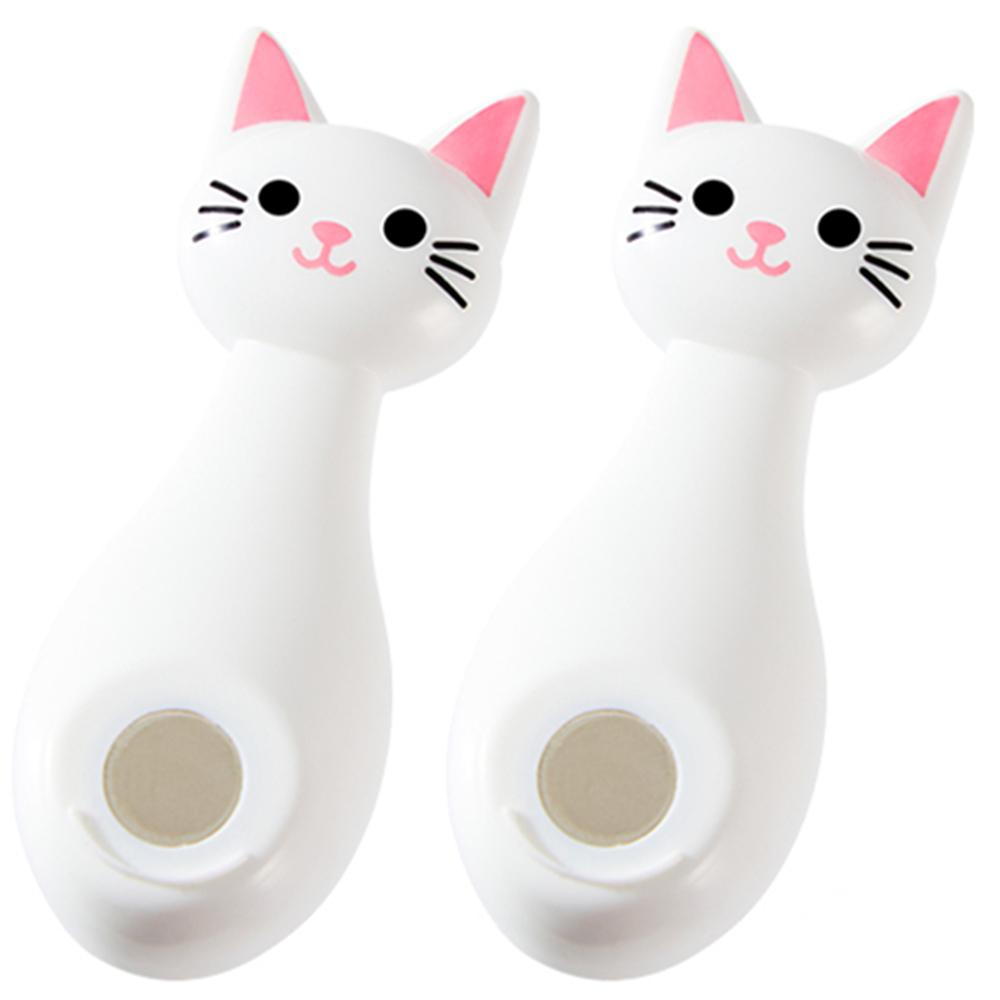 Practical Cute Cat Magnetic Hook Strong Adhesive No Drill Remote Control Router Organizer Wall Mounted Seamless Storage Hanger
