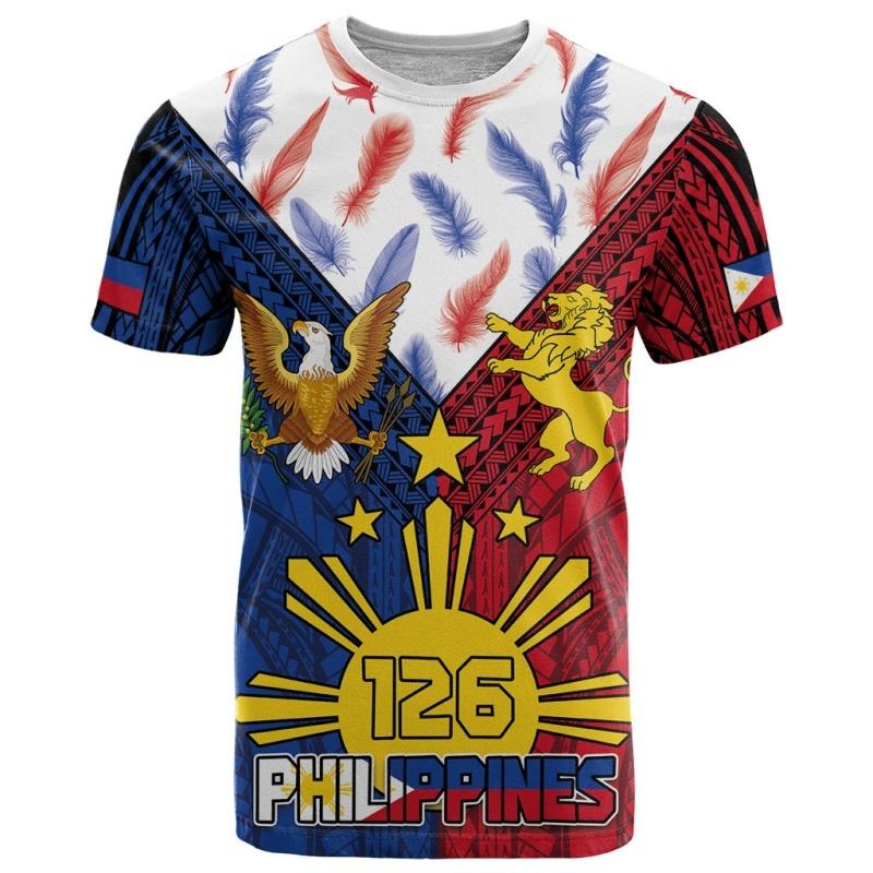 3D Printed Philippine Independence Day T Shirt For Men Patriotic Pattern T-Shirts Summer Fashion Round Neck Short Sleeve Tees