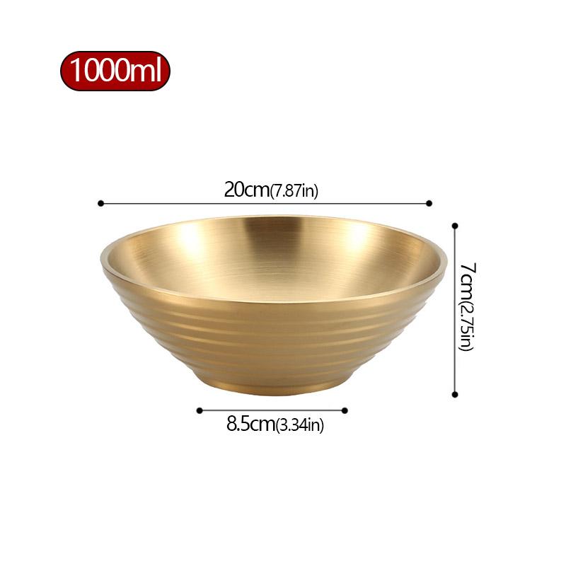 304 Stainless Steel Bamboo Hat Bowl Ramen Bowl Japanese Bowl Double Layer Rice Bowl Large Cold Noodles Spicy Hot Bamboo Hat Bowl