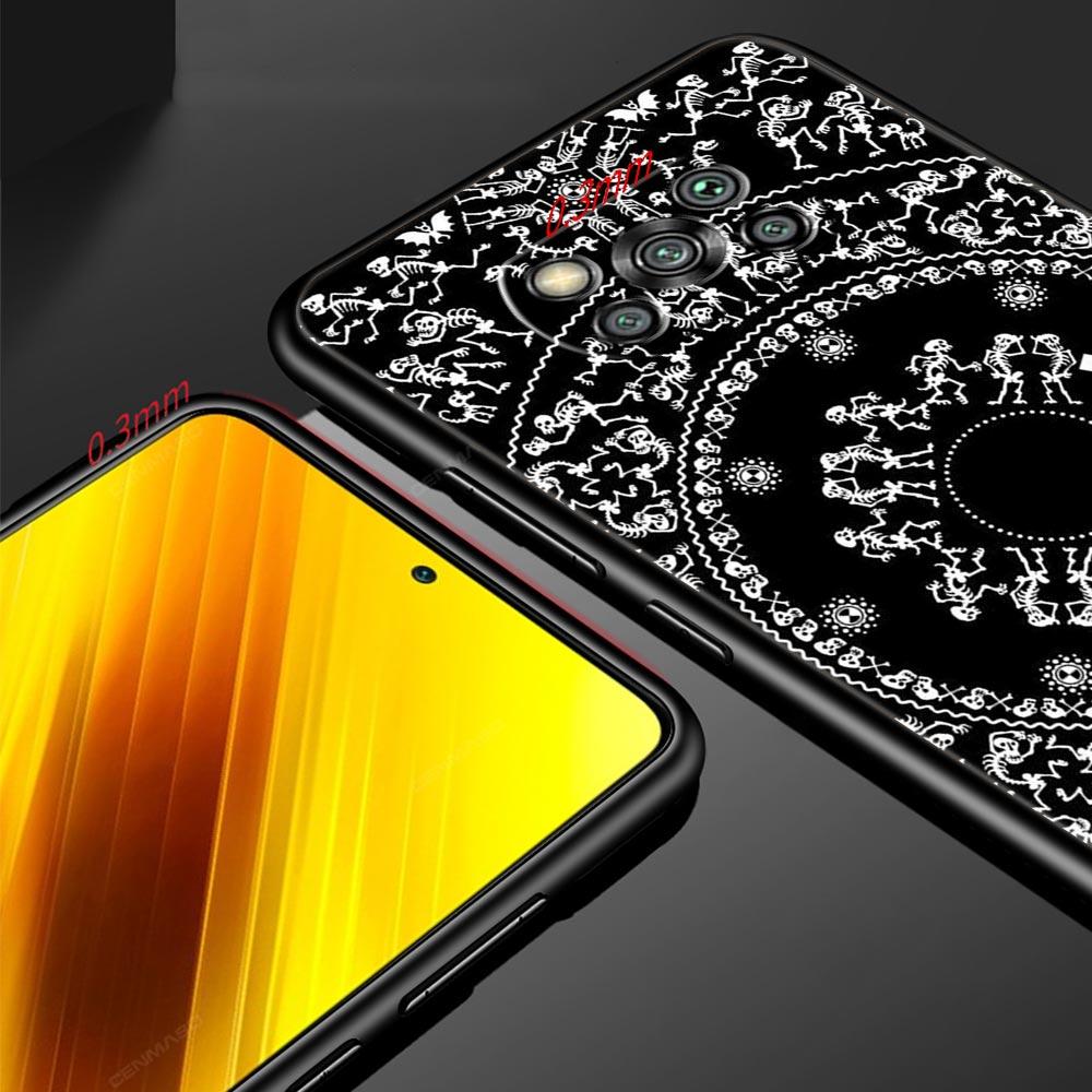 Skeleton Skull Phone Case Cover  for Xiaomi Poco F7 Ultra F6 F5 F4 F3 X6 X5 X4 X3 NFC C51 C55 M4 GT 5G Soft TPU Shell Fundas Bag