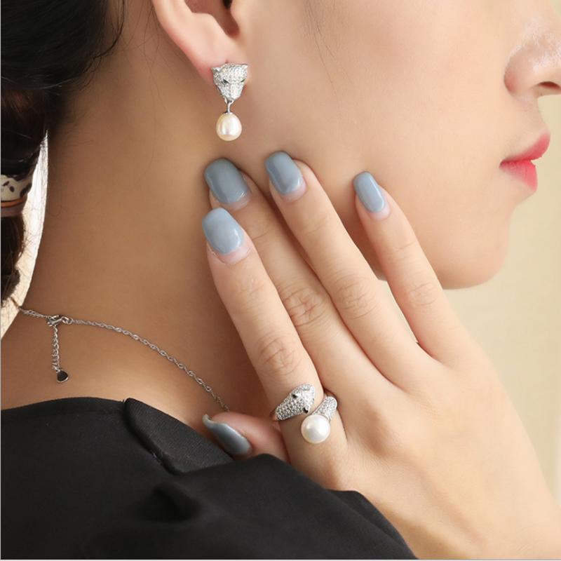 Real 925 Sterling Silver Fashion Natural Animal Pearl Set Jewelry-Making DIY Empty Tray Necklace & Ring for Women