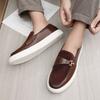 Korean Version of Doudou Shoes Versatile Breathable Casual Men's Small Leather Shoes British Style One Pedal Lazy Loafers Spot