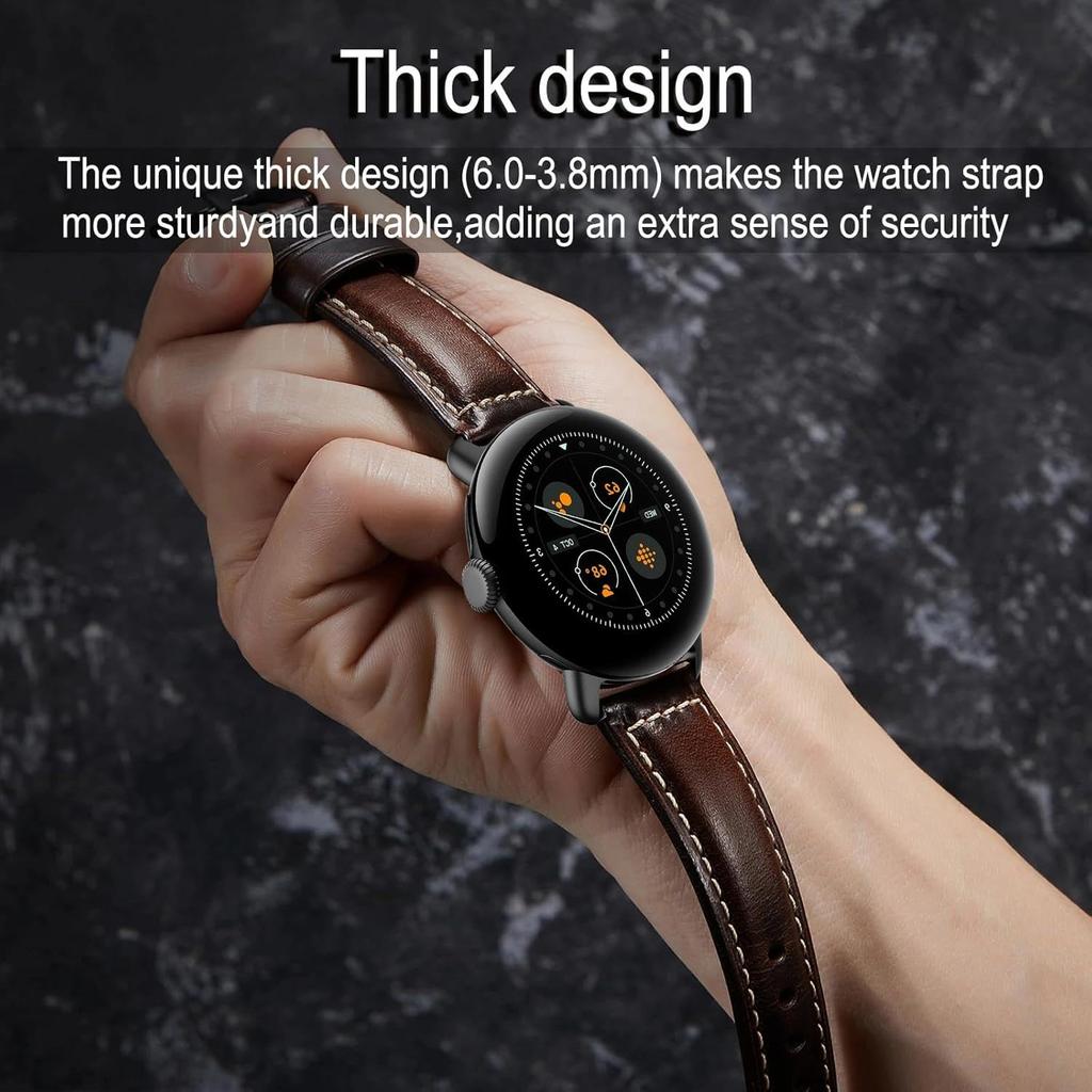 Retro Oil Wax Leather Watch Band high-quality cowhide Watchband 20mm Universal SmartWatch Bands For Huawei Xiaomi Panda Straps