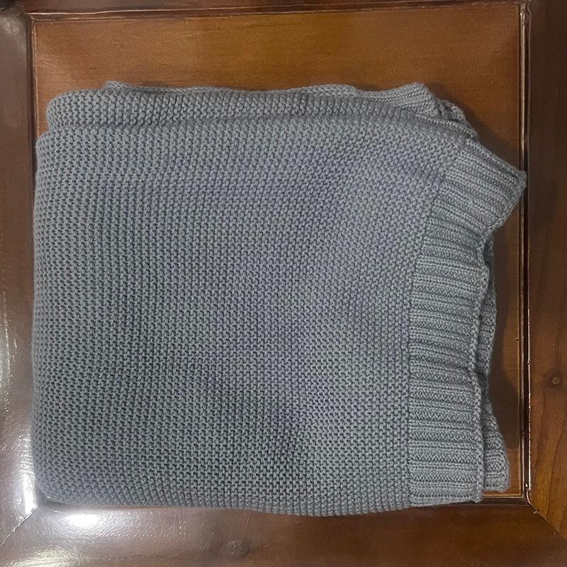 Embroidered Cotton Stroller Cover Blanket Knitted Cuddle Nap Blanket Sofa Blanket Blanket Quilt Nap Sofa 80cm-100cm