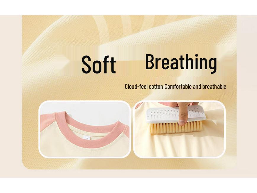 Dziewczęcy komplet piżamy z czystej bawełny z długim rękawem - Miękki, Wygodny i Antybakteryjny na Jesień i Wiosnę