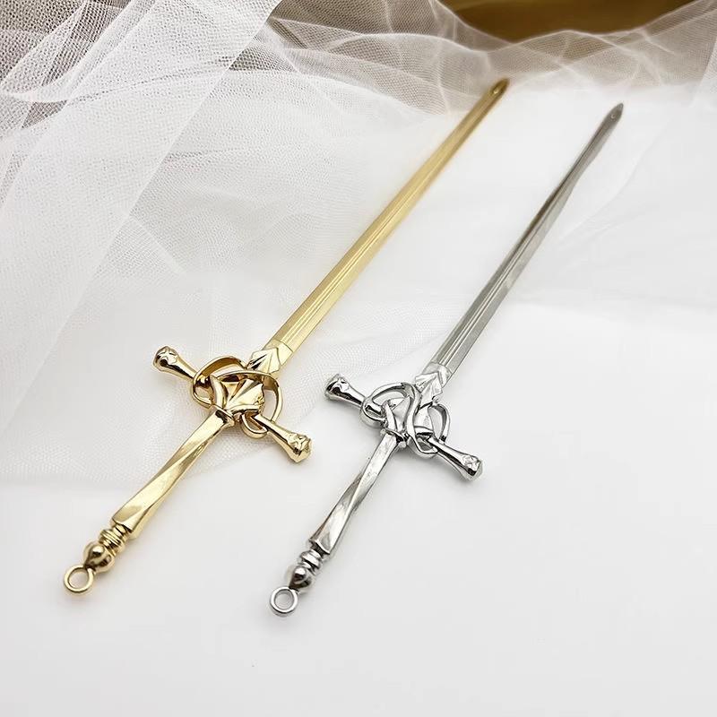 New Punk Metal Sword Hair Sticks Chinese Simple Hanfu Hairpin for Women Diy Hairstyle Design Tools Accessories Dropshipping